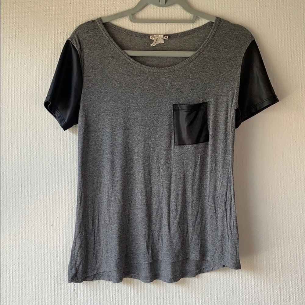 KIRRA - Faux Leather Accent Tee